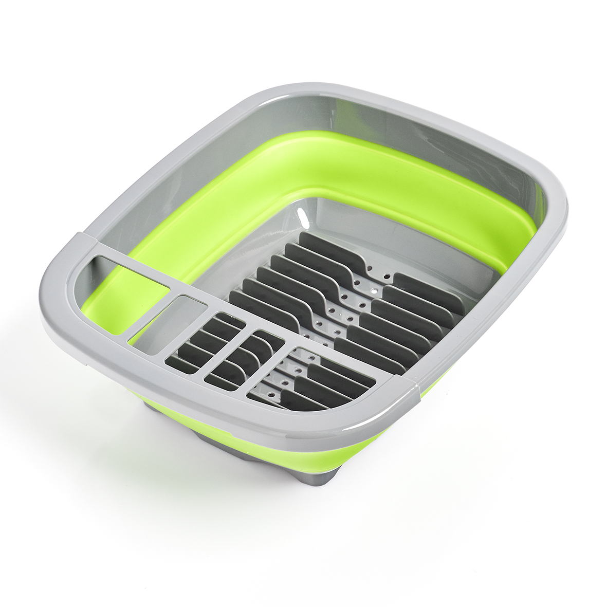 Abtropfkorb, PP/TPR, 38,4x32,4x4,6/12 cm. Farbe: anthrazit/grün. Der faltbare Abtropfkorb von Zeller ist vor allem für kleinere Küchen mit wenig