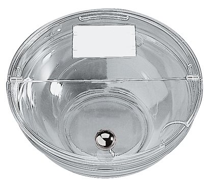 Schutzdeckel Ø 23,5 cm ABS, mit verchromtem Griff glasklar, klappbar, mit Beschriftungs-Schild Made in Germany nicht