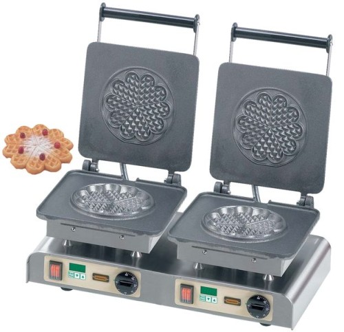NEUMÄRKER Waffeleisen Herz Klein II mit 2 Digitaltimern, Backplatten Grauguss 610x340x250 mm