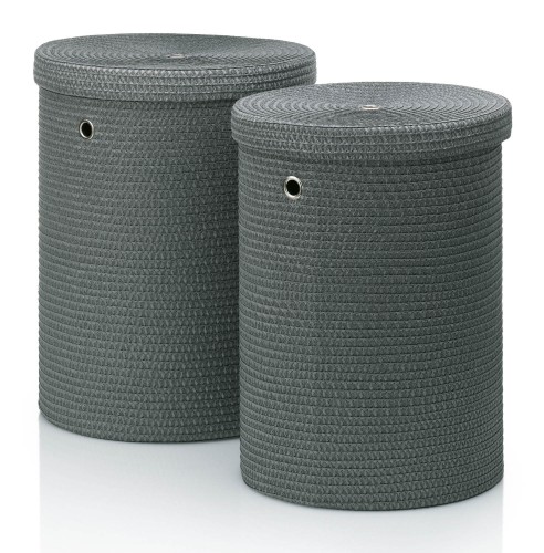KELA Wäscheboxen-Set Rimossa PP-Kunststoff grau 2tlg