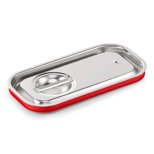 GN 1/3 Transportdeckel, mit unterseitiger Silikondichtung und Loch gegen Unterdruck, für GN Behälter ab 100 mm Tiefe. Material: