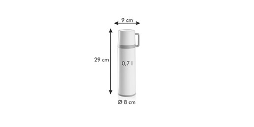 Isolierflasche mit Tasse CONSTANT CREAM 0,7 l, aus Edelstahl
