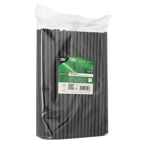 135 Shake-Halme, Papier Ø 8 mm · 25 cm schwarz von PAPSTAR