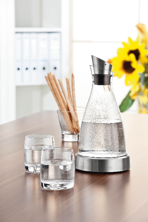 Emsa Kühlkaraffe FLOW, Inhalt: 1,0 Liter, Höhe: 250 mm, aus Glas, spülmaschinengeeignet.