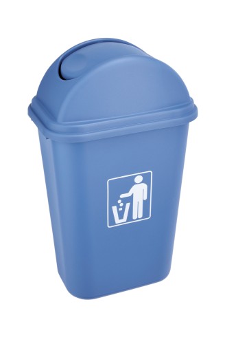 Abfalleimer. Polypropylen. mit Schwingdeckel. Maße: 39 x 28 x 65 LxBxH.