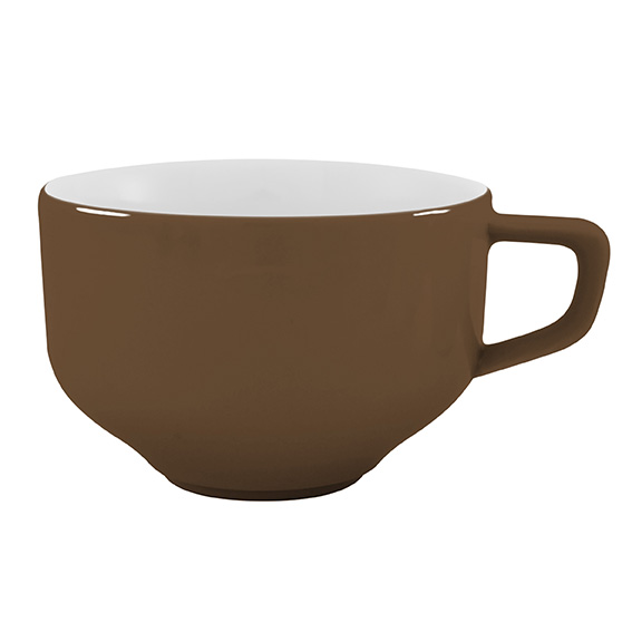 Obertasse 0,37 l - Form: Baristar - Dekor 79921, nougat - aus Porzellan. Hersteller: Eschenbach., "Made in Germany".