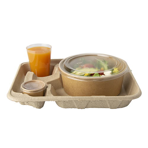 100 Tragetabletts, Pappe "To Go" 4,7 cm x 26,6 cm x 33 cm für 2 Becher + Mahlzeit von PAPSTAR