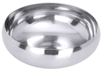 Snackschale aus Edelstahl 18/10, hochglänzend, elegant gewölbte Form, schwere Qualität Volumen: 0,35 l, Durchmesser: 12,5 cm,