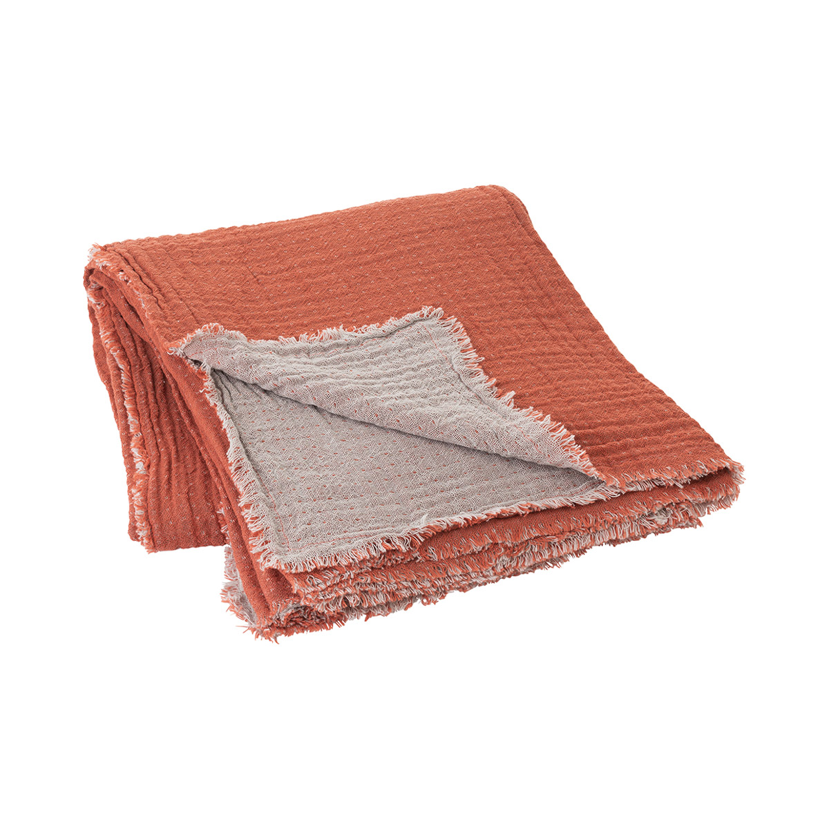 Decke -DOUBLE- Rustique Brown 130 x 200 cm. Material: 100% Baumwolle. Von Blomus.
