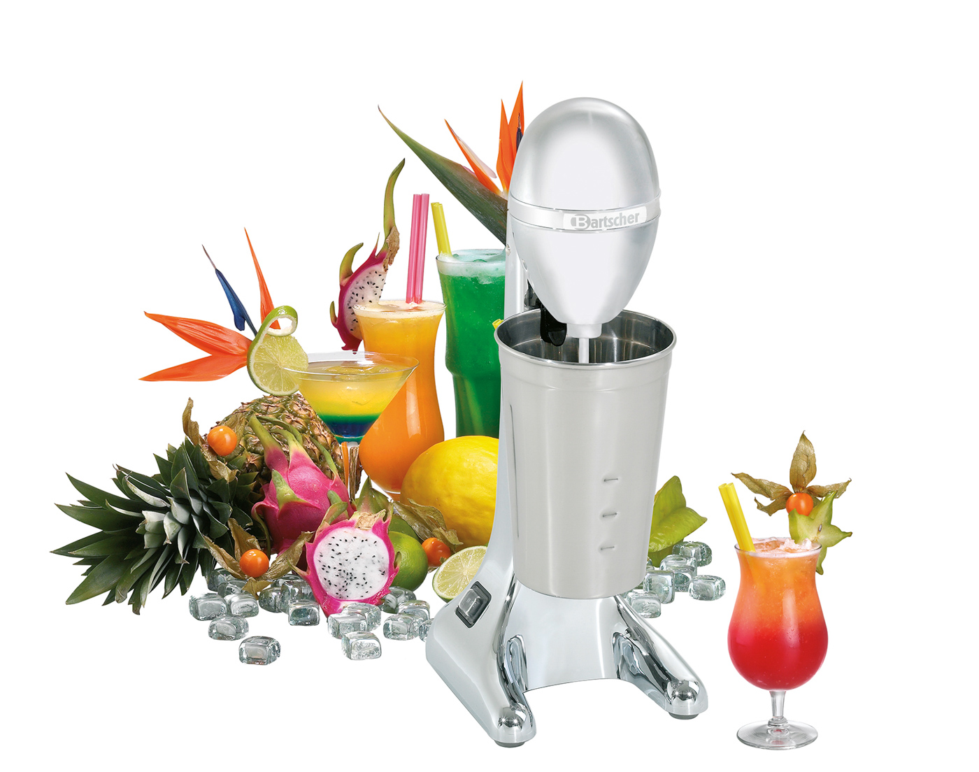 Bartscher Barmixer, 0,7L | Material Mixscheibe: Kunststoff | Maße: 13,5 x 18,5 x 365 cm. Gewicht: 1,4 kg