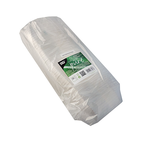PAPSTAR 50 Verpackungsbecher, PLA "pure" eckig 350 ml 5 cm x 12,5 cm x 15 cm transparent