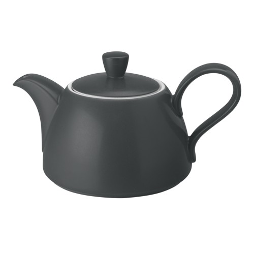 Seltmann Teekanne 0,65 l, rund, Form: Coup Fine Dining, Dekor: 57273 anthrazit, hohe Kantenschlagfestigkeit, Made in Germany