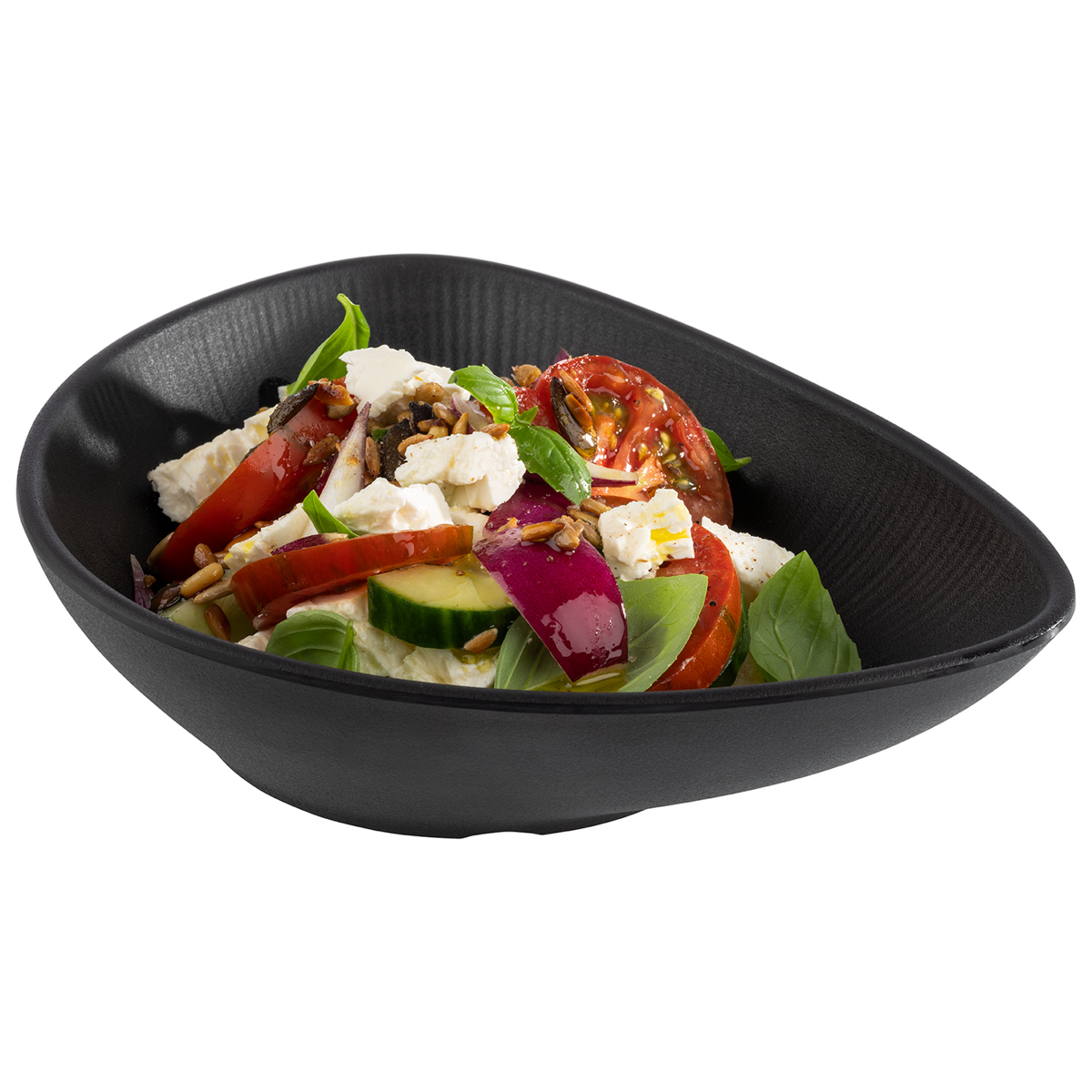 Schale -NERO-, 23 x 18 cm, H: 5 cm, Melamin, schwarz, 0,6 Liter