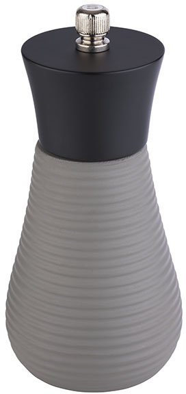 Salzmühle -ELEMENT- Ø 7,5 cm, H: 15,5 cm Beton, Holz Farbe: grau / schwarz Mahlwerk aus Edelstahl Mahlgrad stufenlos