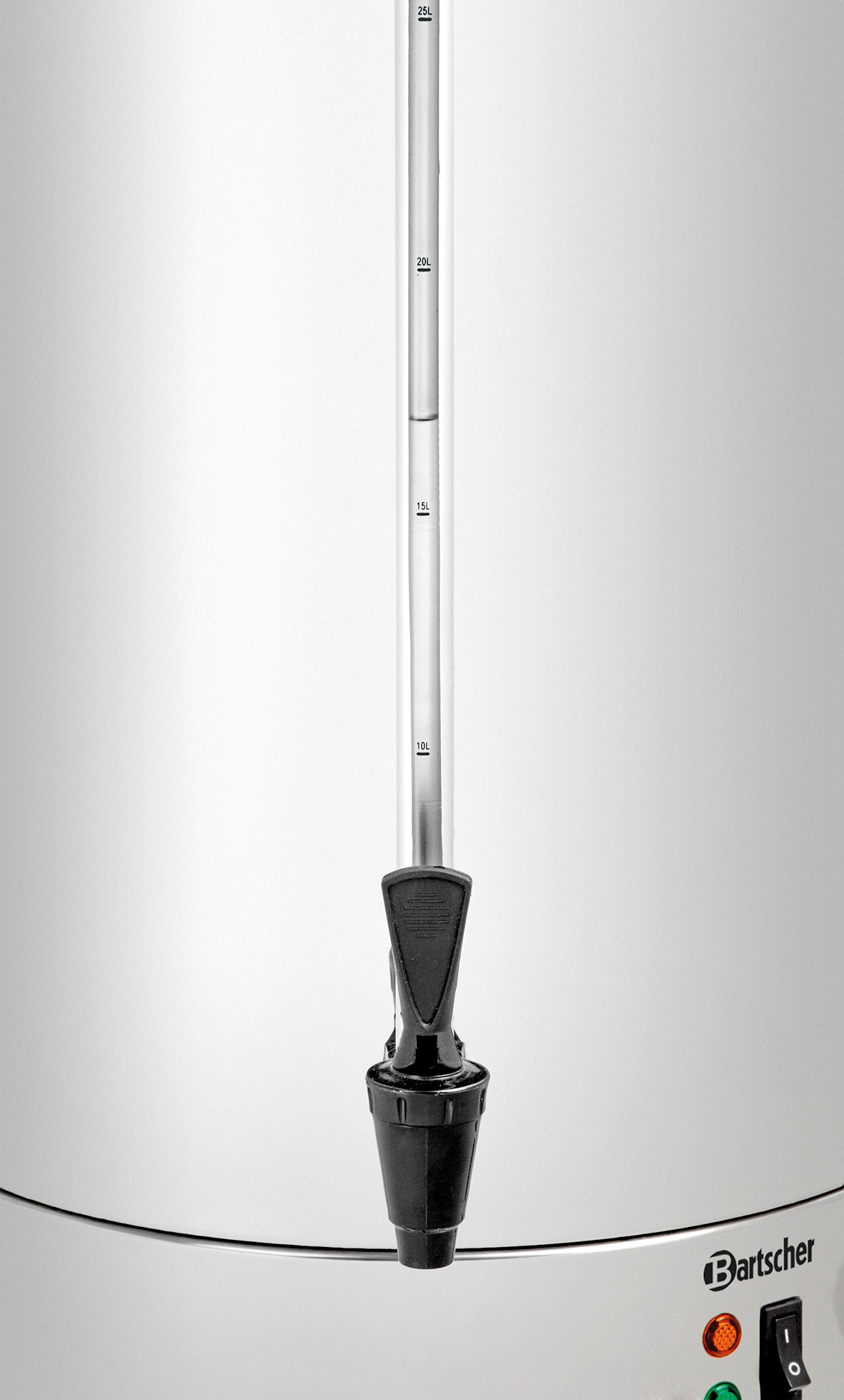 Bartscher Heißwasser-Spender 28L | Inhalt: 28Liter | Maße: 40 x 38,5 x 63,5 cm. Gewicht: 5,3 kg