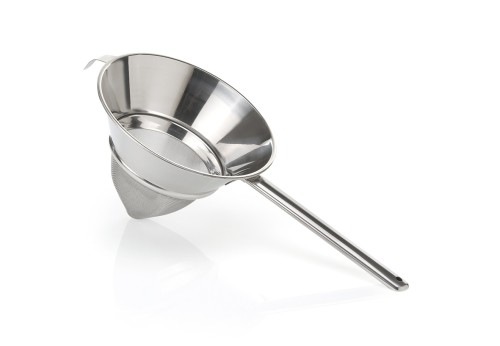 Spitzsieb. Chromnickelstahl. mit Edelstahlgaze und Hohlgriff.