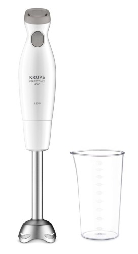 Krups PERFECT MIX 4000 Stabmixer, 450 W, Pürierstab, Edelstahlfuß, weiß / hellgrau