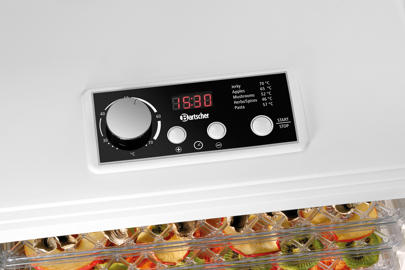 Bartscher Dörrautomat 120 | Abstand zwischen denEinschüben: 20 mm | Maße: 45 x 34 x 30,5 cm.Gewicht: 5 kg