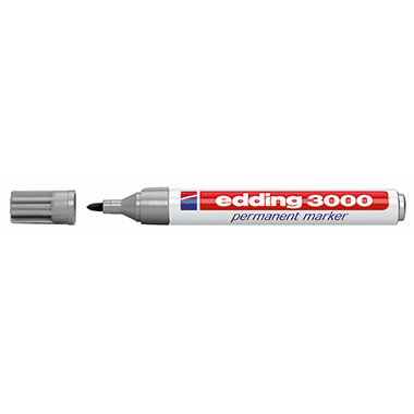 edding Permanentmarker 3000 1,5-3mm grau Rundspitze nachfüllbar