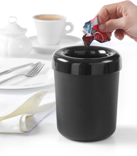 HENDI Tischabfallbehälter oder Besteckbehälter - Farbe: schwarz - ø130x(H)160 mm