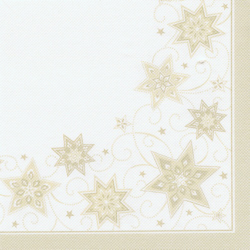 20 Servietten "ROYAL Collection" 1/4-Falz 40 cm x 40 cm champagner "Just Stars" von PAPSTAR