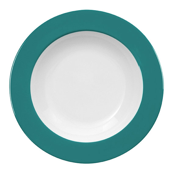 Teller tief 30 cm - Form: Table Selection - Dekor, 79924 petrol - aus Porzellan. Hersteller:, Eschenbach. "Made in Germany".