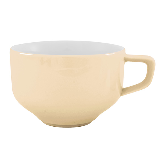 Obertasse 0,37 l - Form: Baristar - Dekor 68568, beige - aus Porzellan. Hersteller: Eschenbach., "Made in Germany".
