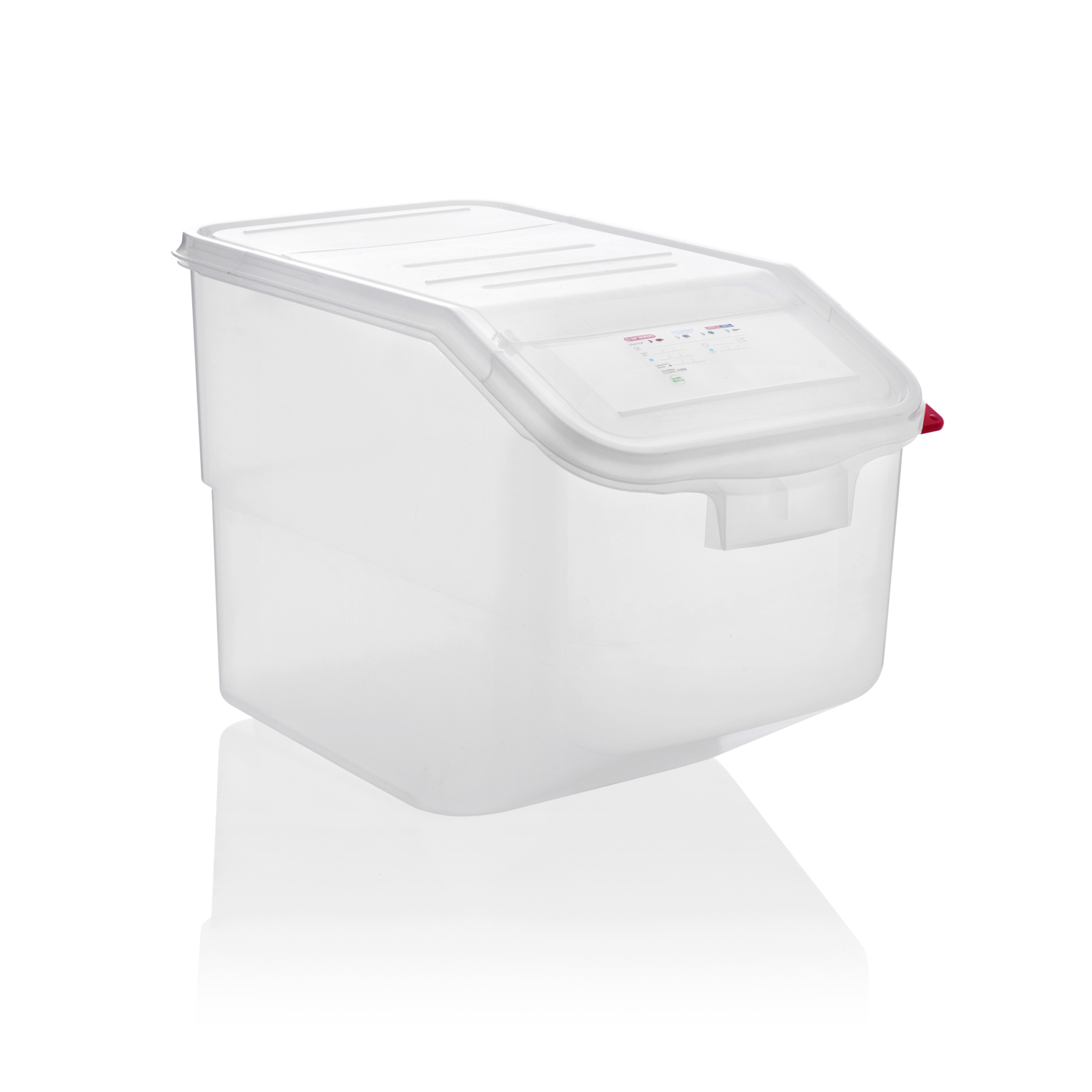 ARAVEN Vorratsbehälter GN 1/1 400mm Höhe und 50 Liter Fassungsvermögen, durchsichtig