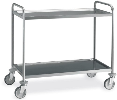 ETERNASOLID® Edelstahlwagen PROGRESS, 2 Borde 800x500 verschweisst