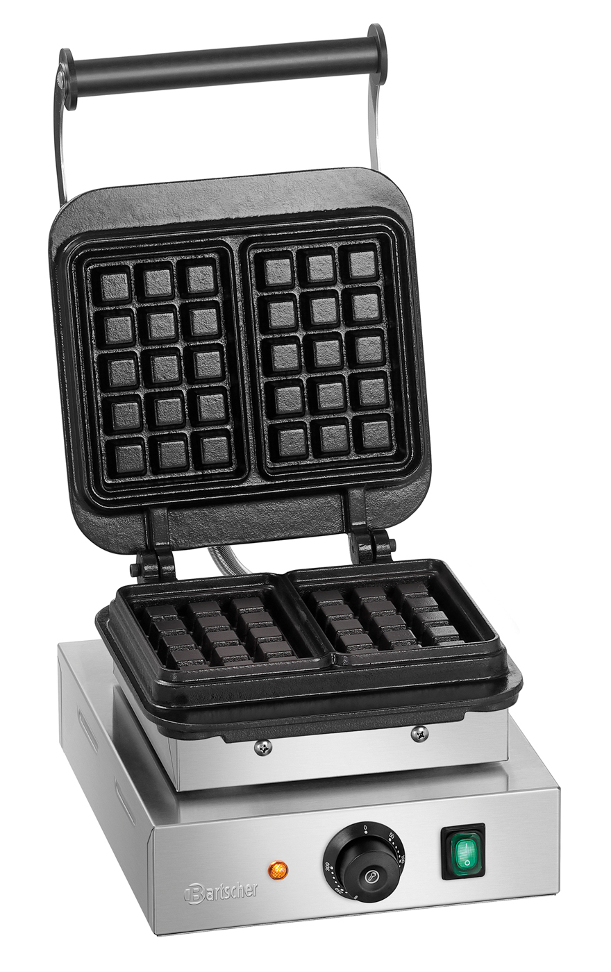Bartscher Waffeleisen 1BW160-101 | Eigenschaften:- | Maße: 28,5 x 47 x 24,5 cm. Gewicht: 21,8 kg