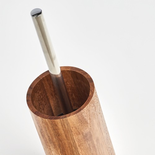 WC-Bürste, Akazie/Edelstahl. Ø: 100 mm. Höhe: 360 mm.