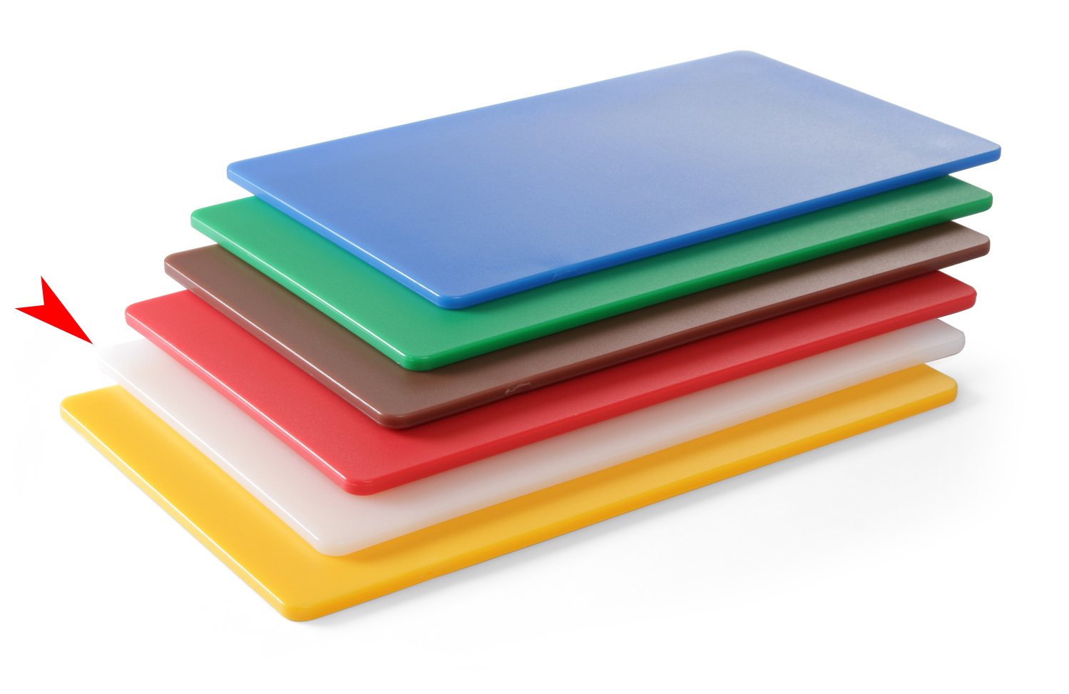 Schneidbrett HACCP Gastronorm 1/2, 26,5x32,5x0,9 cm, weiß (Käse, Brot)