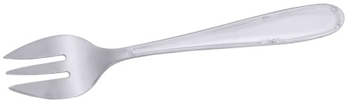 Austerngabel aus Edelstahl 18/0, mit verziertem Griff, verpackt à 12 Stück Länge: 13,5 cm [Verpackung und Preis à 12 Stück.]