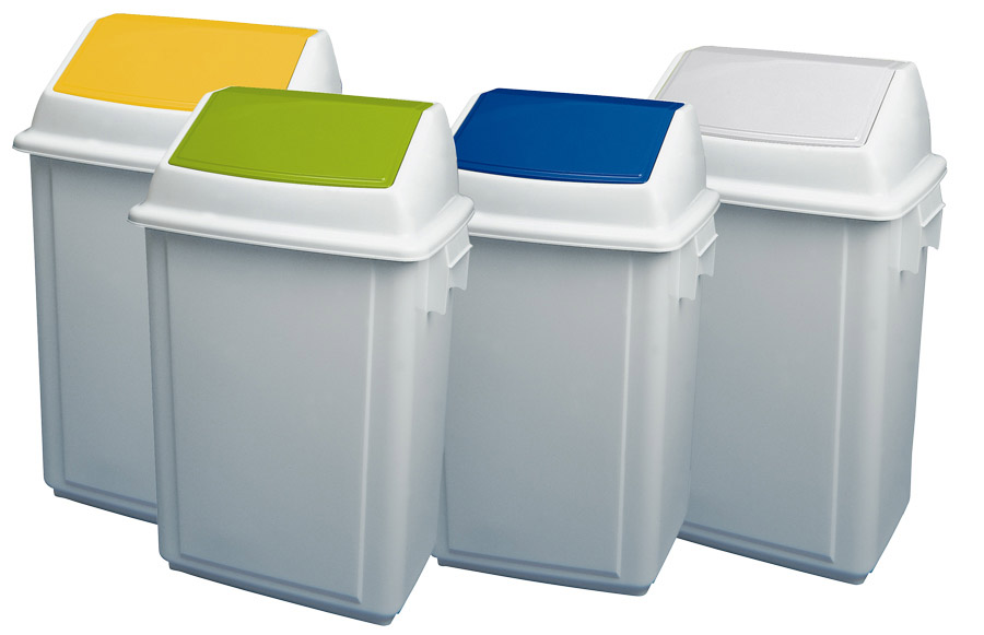 ARAVEN Abfalleimer in den Abmessungen 435x300x635mm mit 40 Liter Füllvermögen. 1 Stück.