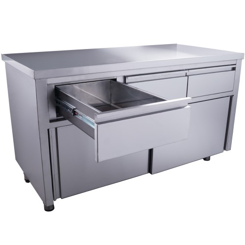 SARO Schiebetürenschrank mit 3 Schubladen, 1400X700mm Made in Europe - Schiebetür - 3 Schubladen - ohne Aufkantung - Abm.: B 1400 x T