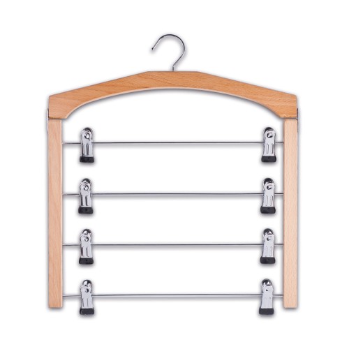 Zeller Mehrfach-Rockbügel, Buche/Metall verchromt