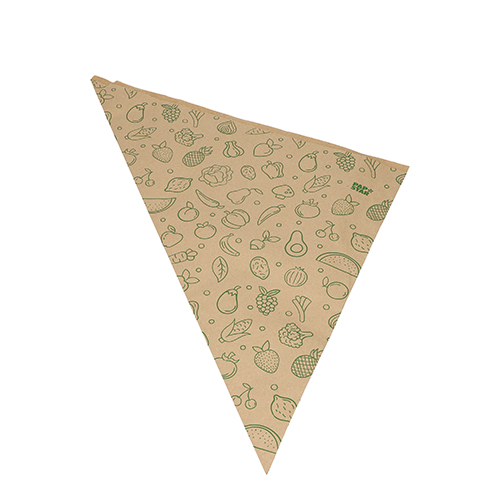 1000 Spitztüten, Kraftpapier 48 cm x 34 cm x 34 cm braun "Fruits & Vegs" Füllinhalt 1000 g von PAPSTAR