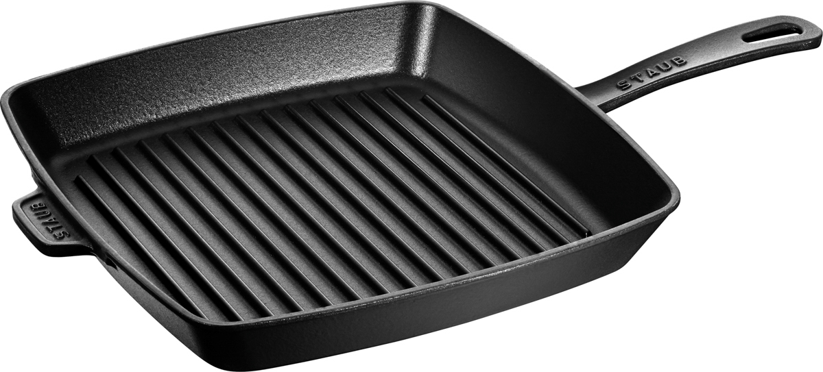 American Grill, 30 cm, quadratisch, Gusseisen, Schwarz, Serie: Grill Pans. Marke: Staub