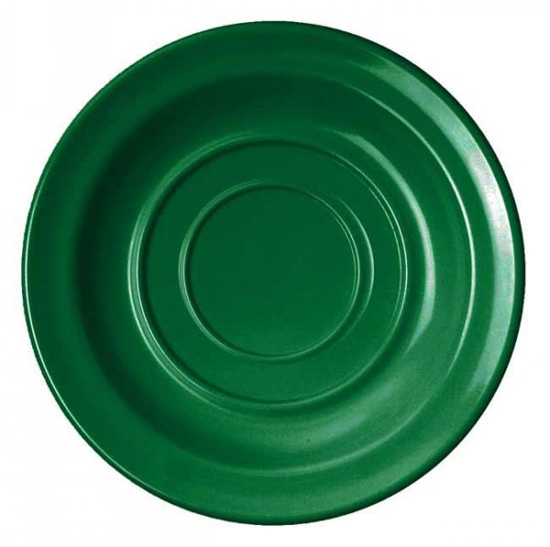 WACA Kaffeeuntertasse COLORA in grün, aus Melamin. Durchmesser: 14 cm.