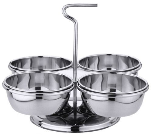 Ersatzschale zu Dip-Schalenset aus Edelstahl 18/10, hochglänzend, mit herausnehmbaren Schalen (Tiefe 4 cm/Volumen 0,2