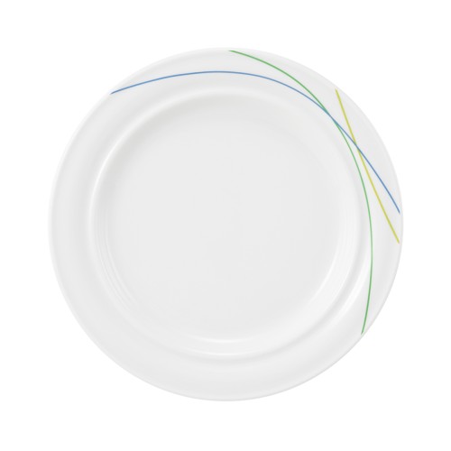 Seltmann Teller flach 23 cm Fahne, rund, Form: Community, Dekor: 57403 Green Line, hohe Kantenschlagfestigkeit, Made in Germany