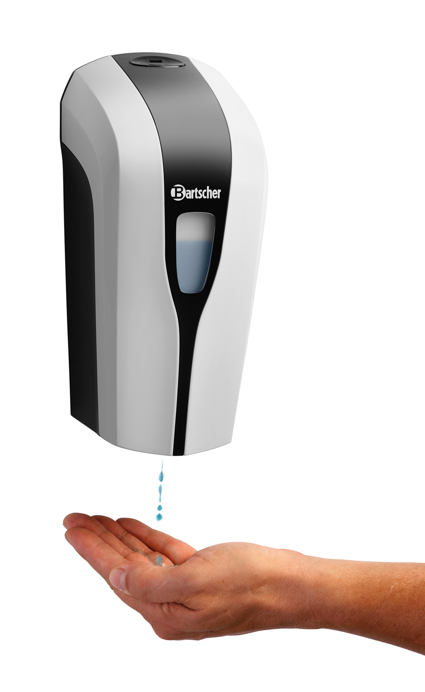 Bartscher Desinfektionsspender IRS 1L-W |Nachfüllbar: Ja | Maße: 12,3 x 11,4 x 26,2 cm.Gewicht: 0,73 kg