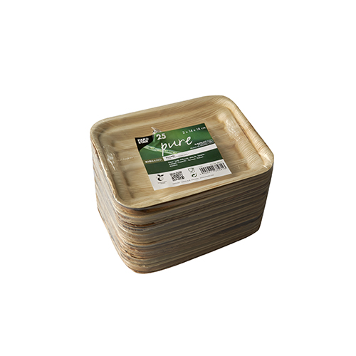 PAPSTAR 25 Deckel, Palmblatt "pure" eckig 2 cm x 14 cm x 18 cm