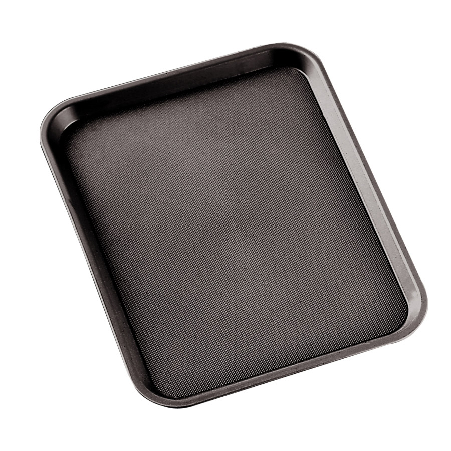 ARAVEN Fast Food-Tablett 458x355mm aus Polypropylen zum Servieren von Speisen, schwarz