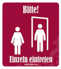 Aufkleber "Einzeln Eintreten" 13,2 x 12 cm, 5er Pack