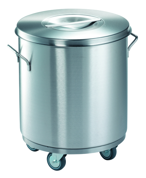 BLANCO Deckel aus rostfreiem Edelstahl, mit Hängevorrichtung zum Einhängen des Deckels am Behälterrand oder an den Griffen, Maße: Ø 430 mm