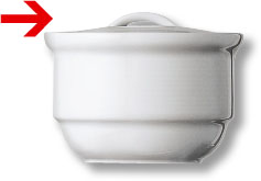 Deckel zu Zuckerdose 0,15 ltr., Form Thomas TREND, Porzellan, uni weiss.