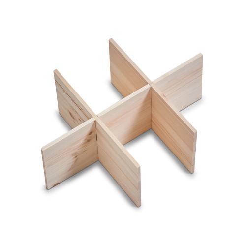 Zeller Fächer-Einteilung f. 13143, 6 Fächer, Kiefer 37x27x15 cm