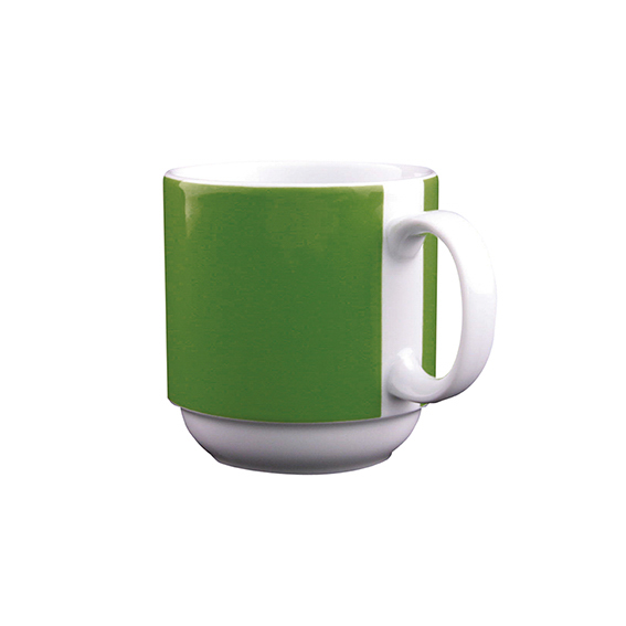 Becher mit Henkel 0,30 l - Form: Color mit System, - Dekor 79572 Dunkelgrün - aus Porzellan., Hersteller: Eschenbach. "Made in