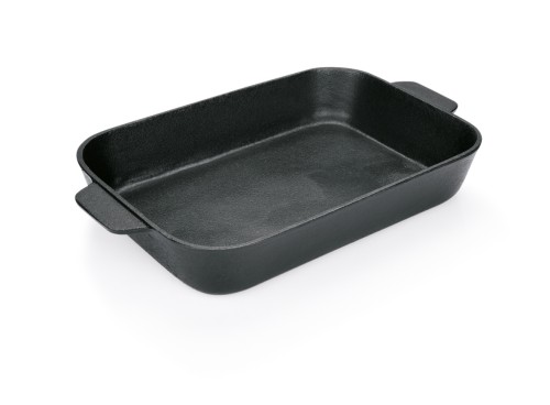 Bräter. mit Griffen 39 cm. Gusseisen. mit 2 angegossenen Lappengriffen. Maße: 33 x 23 x 6 LxBxH.